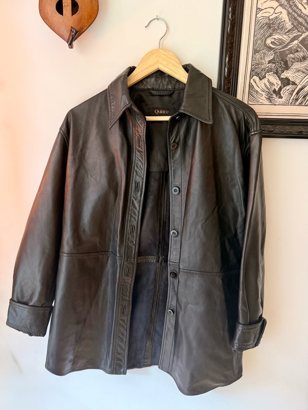 Quince 100% Leather Shirt Jacket